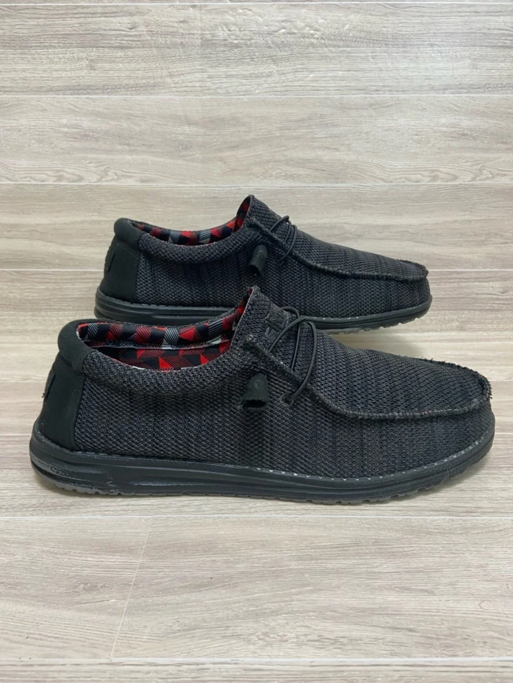 HEY DUDE / Wally Sox Jet Black Slip-on Shoes Mens Size 13